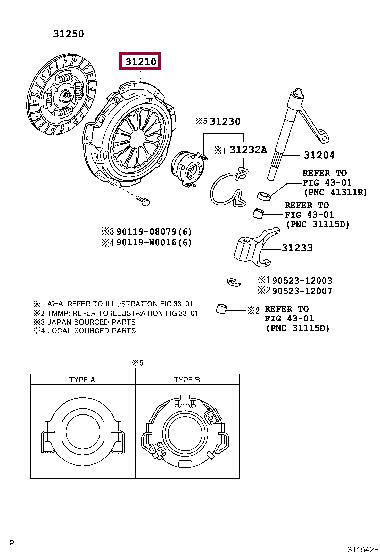 Toyota 31210-0D070 Clutch thrust plate 312100D070: Buy near me at 2407.PL in Poland at an Affordable price!