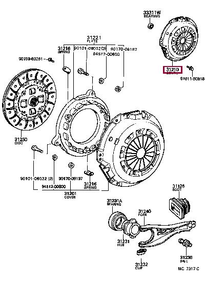 Toyota 31210-36029 Clutch thrust plate 3121036029: Buy near me in Poland at 2407.PL - Good price!