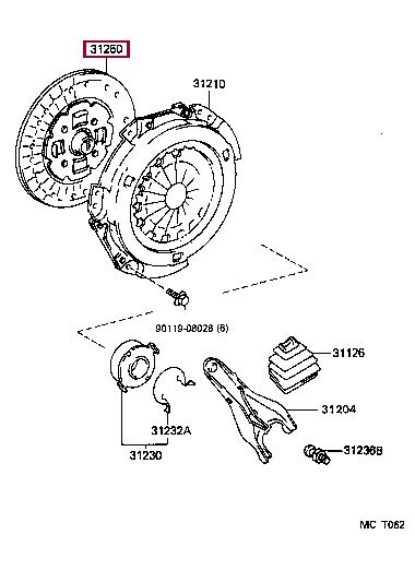 Toyota 31250-10120 Clutch disc 3125010120: Buy near me in Poland at 2407.PL - Good price!