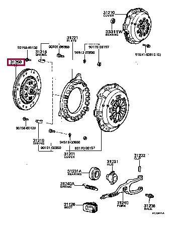 Toyota 31250-25063 Clutch disc 3125025063: Buy near me in Poland at 2407.PL - Good price!