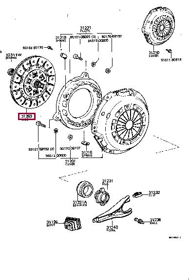 Toyota 31250-26053 Clutch disc 3125026053: Buy near me in Poland at 2407.PL - Good price!