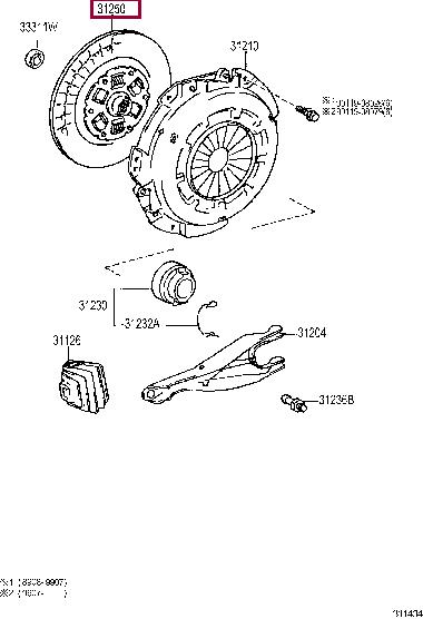 Toyota 31250-26172 Clutch disc 3125026172: Buy near me in Poland at 2407.PL - Good price!