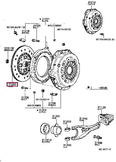 Toyota 31250-28030 Clutch disc 3125028030: Buy near me at 2407.PL in Poland at an Affordable price!
