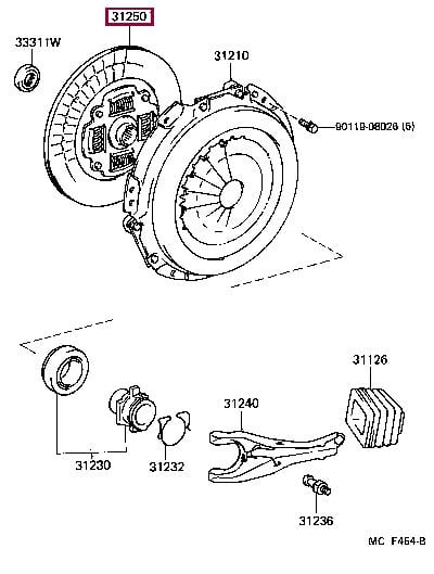 Toyota 31250-35162 Clutch disc 3125035162: Buy near me in Poland at 2407.PL - Good price!