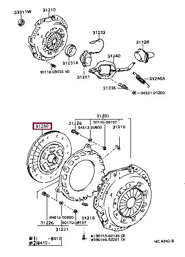 Toyota 31250-35203 Диск сцепления 3125035203: Отличная цена - Купить в Польше на 2407.PL!