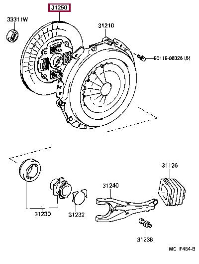 Toyota 31250-35490 Clutch disc 3125035490: Buy near me at 2407.PL in Poland at an Affordable price!