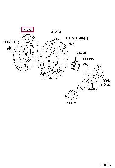 Toyota 31250-36630 Clutch disc 3125036630: Buy near me in Poland at 2407.PL - Good price!