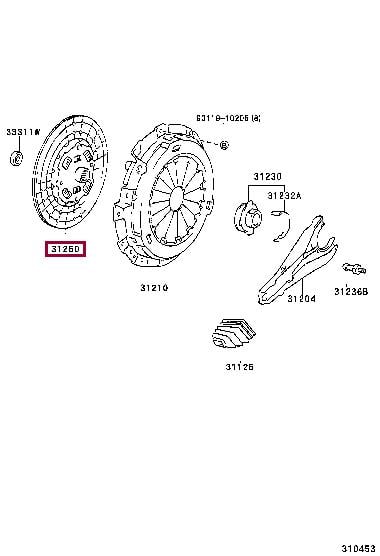 Toyota 31250-60390 Clutch disc 3125060390: Buy near me at 2407.PL in Poland at an Affordable price!