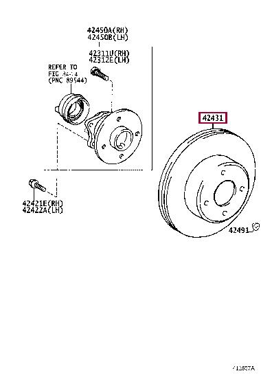 Toyota 42431-02080 Brake disc 4243102080: Buy near me in Poland at 2407.PL - Good price!