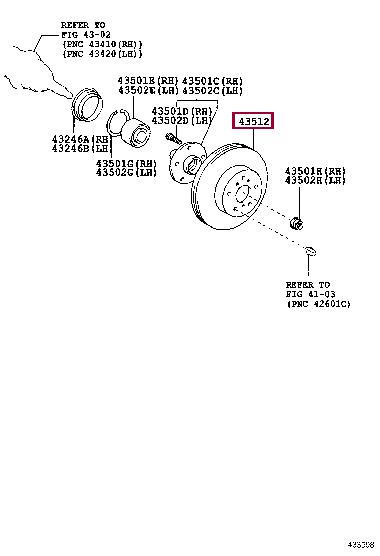 Toyota 43512-08030 Brake disc 4351208030: Buy near me in Poland at 2407.PL - Good price!