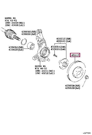 Toyota 43512-52120 Front brake disc ventilated 4351252120: Buy near me at 2407.PL in Poland at an Affordable price!