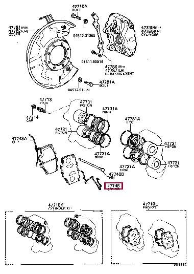 Toyota 47748-60010 Mounting kit brake pads 4774860010: Buy near me in Poland at 2407.PL - Good price!