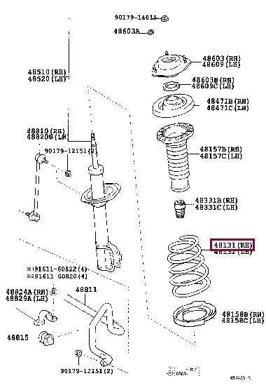 Toyota 48131-3T270 Suspension spring front 481313T270: Buy near me in Poland at 2407.PL - Good price!