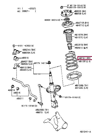 Toyota 48131-48021 Suspension spring front 4813148021: Buy near me in Poland at 2407.PL - Good price!