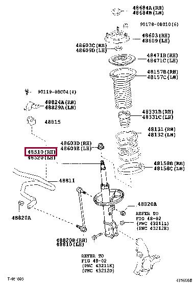 Toyota 48510-80274 Стійка амортизатора передня права газомасляна 4851080274: Приваблива ціна - Купити у Польщі на 2407.PL!