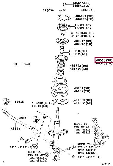 Toyota 48510-80637 Front right gas oil shock absorber 4851080637: Buy near me in Poland at 2407.PL - Good price!