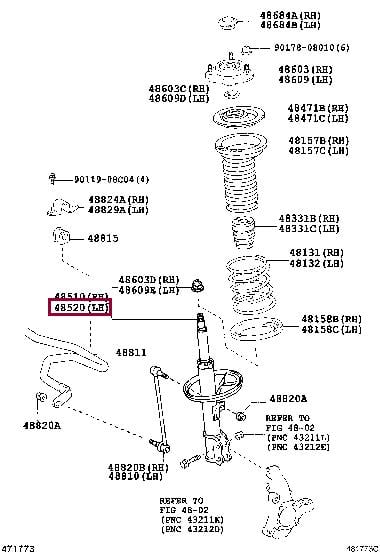 Toyota 48520-49755 Shock absorber assy 4852049755: Buy near me in Poland at 2407.PL - Good price!