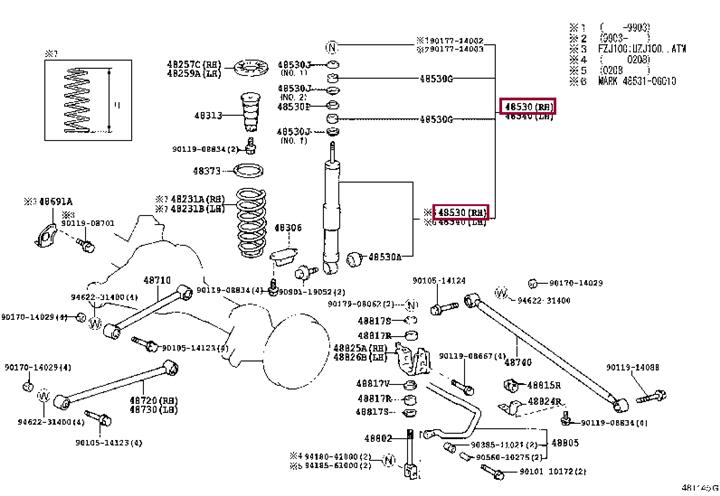 Toyota 48531-69567 Амортизатор підвіски 4853169567: Приваблива ціна - Купити у Польщі на 2407.PL!