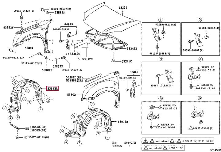 Toyota 53875-05040 Innenkotflügel 5387505040: Kaufen Sie zu einem guten Preis in Polen bei 2407.PL!