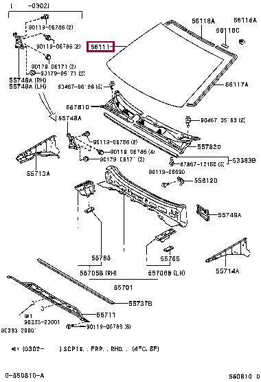 Toyota 56101-0D010 Стекло ветровое 561010D010: Отличная цена - Купить в Польше на 2407.PL!