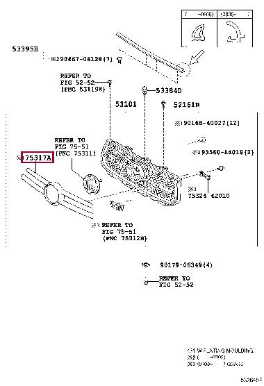 Toyota 75317-42010 Atrapa chłodnicy, grill 7531742010: Dobra cena w Polsce na 2407.PL - Kup Teraz!