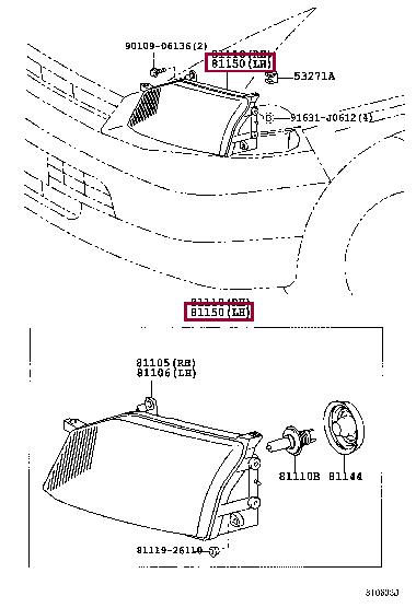 Toyota 81150-26103 Headlamp 8115026103: Buy near me in Poland at 2407.PL - Good price!
