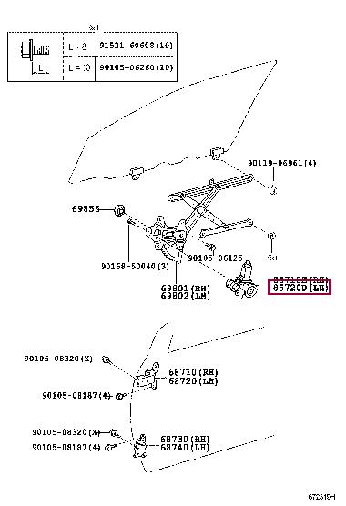 Toyota 85720-42070 Склопідіймач 8572042070: Приваблива ціна - Купити у Польщі на 2407.PL!