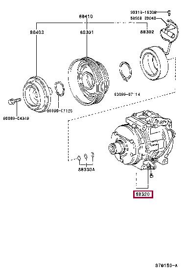 Toyota 88320-2B240 Компрессор кондиционера 883202B240: Отличная цена - Купить в Польше на 2407.PL!