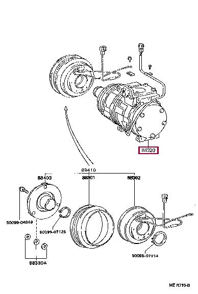Toyota 88320-33060 Compressor, air conditioning 8832033060: Buy near me at 2407.PL in Poland at an Affordable price!