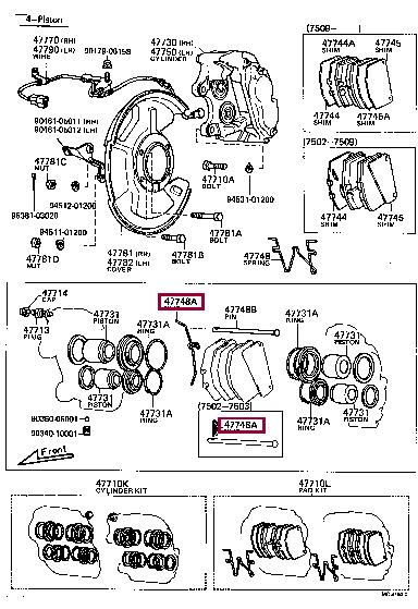Toyota 90468-12003 Mounting kit brake pads 9046812003: Buy near me at 2407.PL in Poland at an Affordable price!