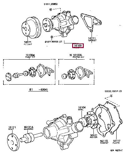 Toyota 16100-19056 Water pump 1610019056: Buy near me at 2407.PL in Poland at an Affordable price!