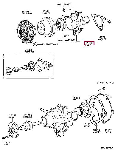 Toyota 16100-19165 Water pump 1610019165: Buy near me at 2407.PL in Poland at an Affordable price!