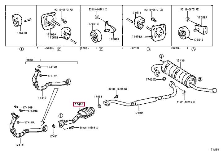 Toyota 17460-74080 CONVERTER ASSY, 1746074080: Buy near me in Poland at 2407.PL - Good price!