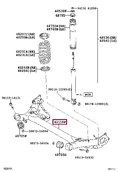 Toyota 42101-12171 Rear beam 4210112171: Buy near me in Poland at 2407.PL - Good price!