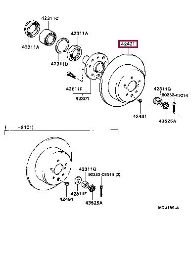 Toyota 42431-20150 Brake disc 4243120150: Buy near me at 2407.PL in Poland at an Affordable price!
