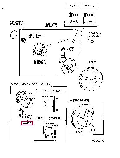 Toyota 42450-05011 Łożysko piasty koła, komplet 4245005011: Dobra cena w Polsce na 2407.PL - Kup Teraz!