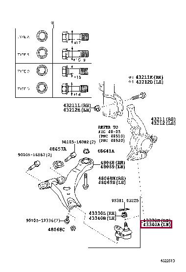 Toyota 43340-39545 Ball joint 4334039545: Buy near me at 2407.PL in Poland at an Affordable price!