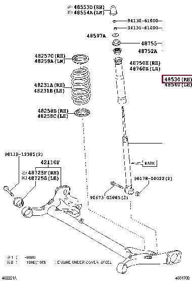 Toyota 48530-80347 Amortyzator 4853080347: Dobra cena w Polsce na 2407.PL - Kup Teraz!