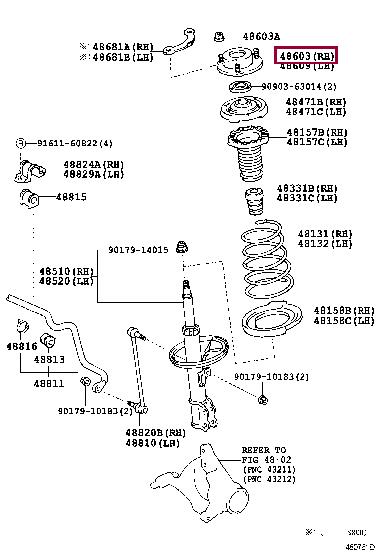 Toyota 48603-33041 Mocowanie amortyzatora 4860333041: Dobra cena w Polsce na 2407.PL - Kup Teraz!