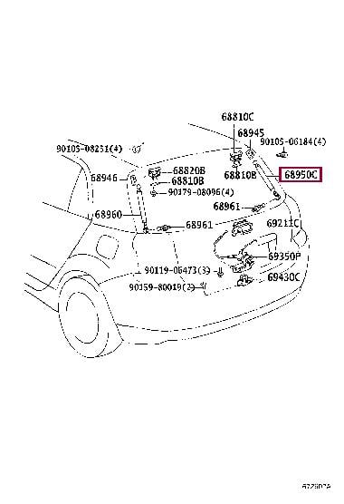 Toyota 68950-02040 Sprężyna gazowa 6895002040: Dobra cena w Polsce na 2407.PL - Kup Teraz!