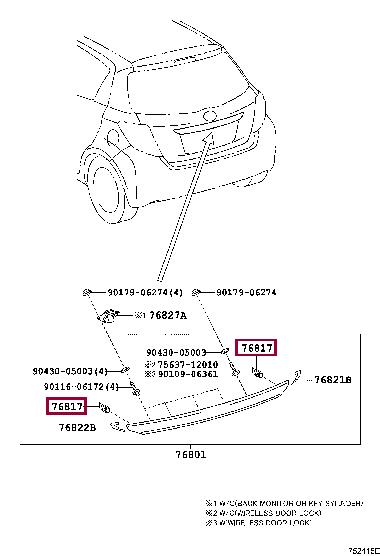 Toyota 76817-50010 Spinka 7681750010: Dobra cena w Polsce na 2407.PL - Kup Teraz!