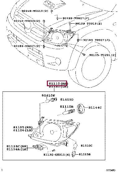 Toyota 81110-0K210 Headlamp 811100K210: Buy near me at 2407.PL in Poland at an Affordable price!