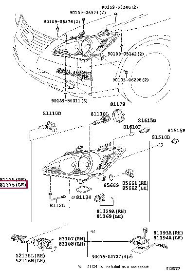 Toyota 81185-33760 Фара основная 8118533760: Отличная цена - Купить в Польше на 2407.PL!