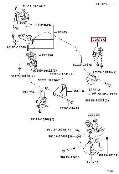 Toyota 12371-21120 Motorlager 1237121120: Kaufen Sie zu einem guten Preis in Polen bei 2407.PL!