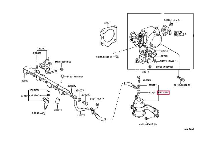 Toyota 23300-19425 Топливный фильтр 2330019425: Купить в Польше - Отличная цена на 2407.PL!