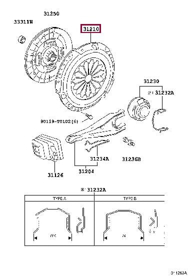 Toyota 312100K131 Clutch thrust plate 312100K131: Buy near me in Poland at 2407.PL - Good price!