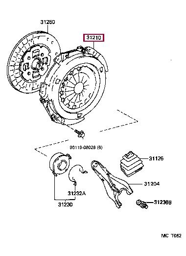 Toyota 31210-12100 Clutch thrust plate 3121012100: Buy near me in Poland at 2407.PL - Good price!