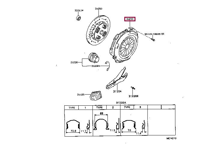 Toyota 31210-30240 Clutch thrust plate 3121030240: Buy near me at 2407.PL in Poland at an Affordable price!