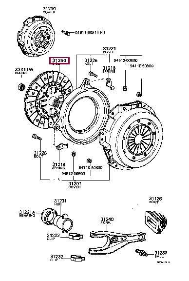 Toyota 31250-12570 Clutch disc 3125012570: Buy near me in Poland at 2407.PL - Good price!