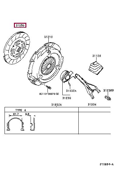 Toyota 31250-33060 Clutch disc 3125033060: Buy near me in Poland at 2407.PL - Good price!